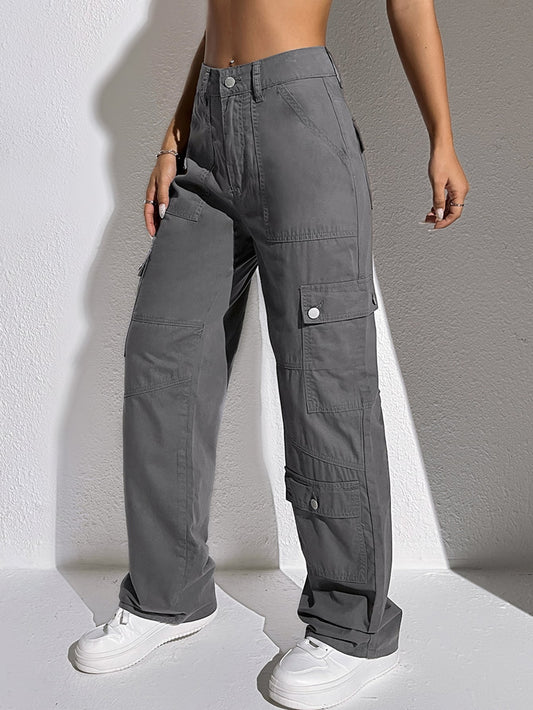 SHEIN Ezwear Summer Collection Grey Flap Pocket Cargo Jeans